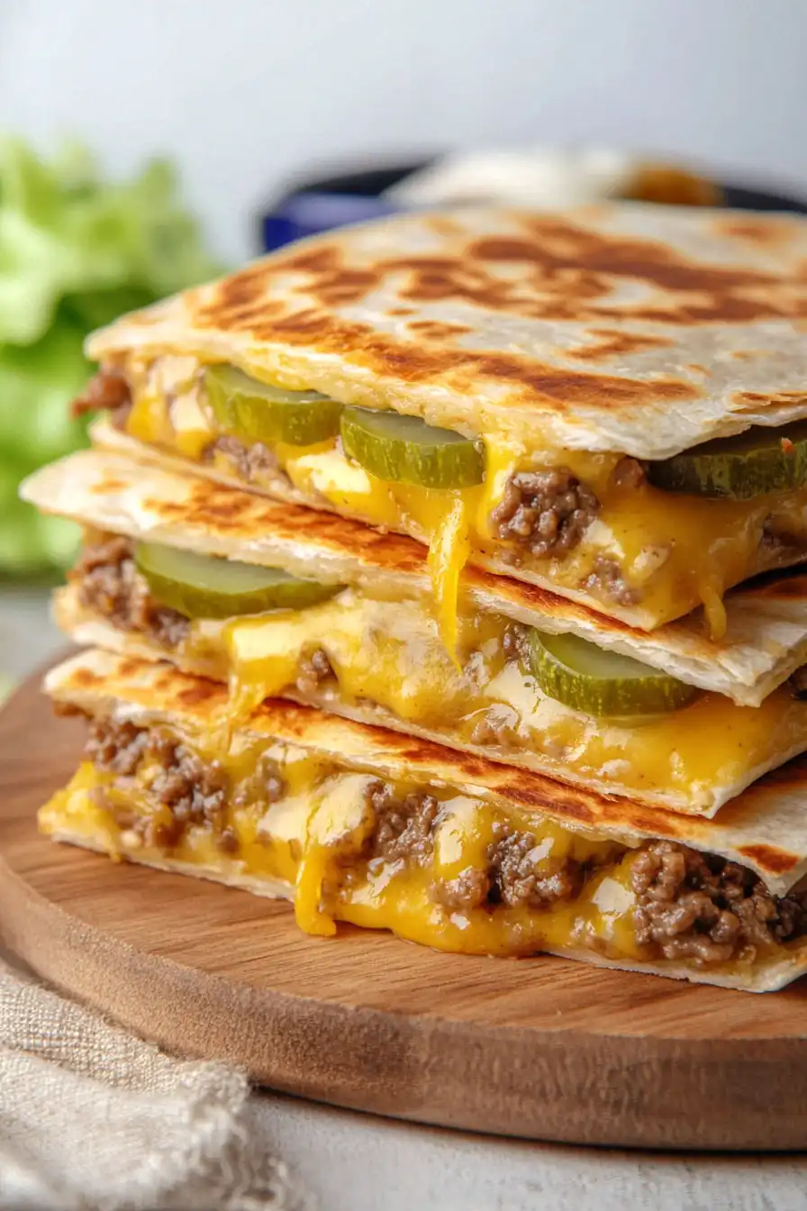 Satisfying Cheeseburger Quesadilla