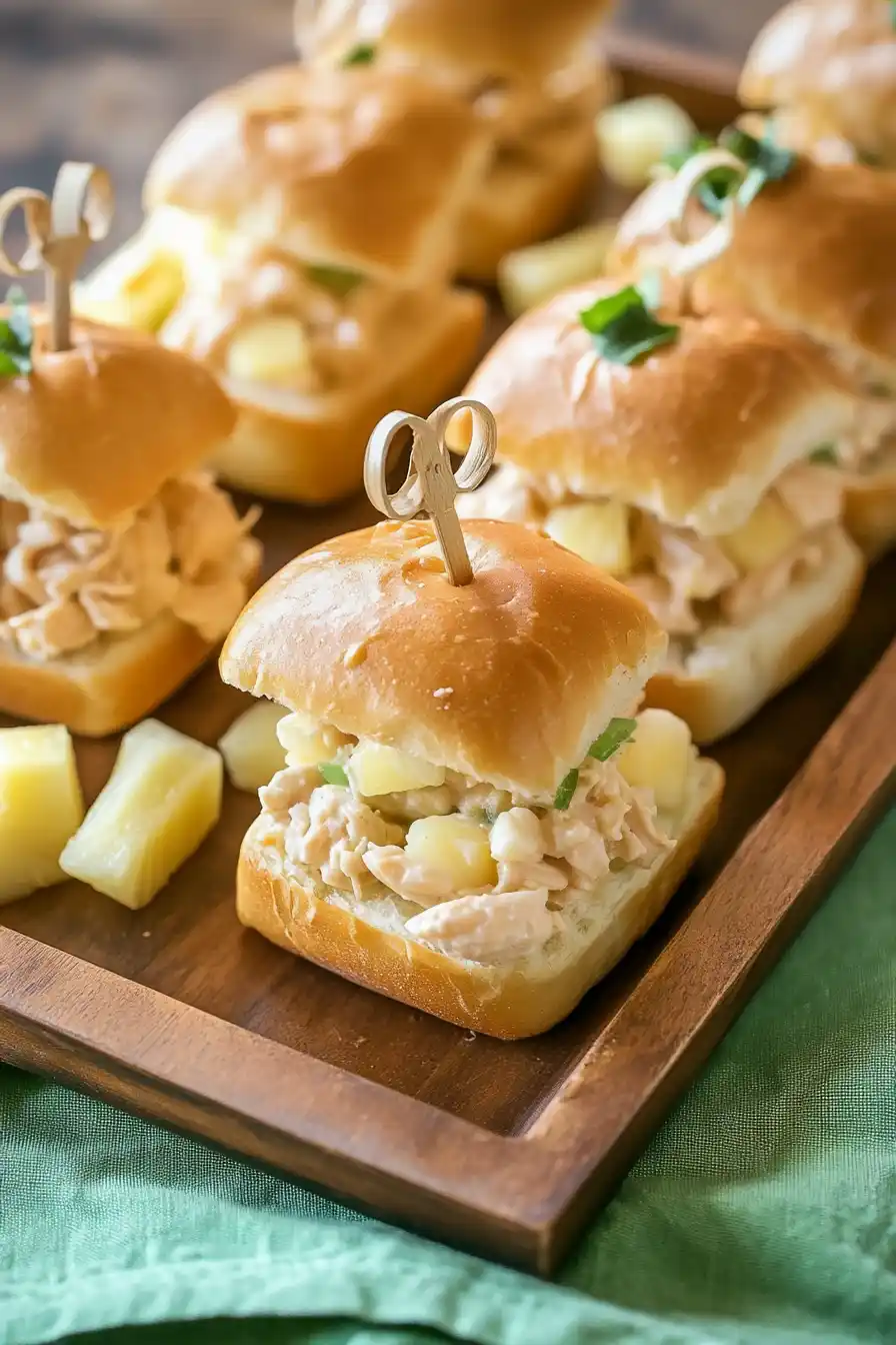Fluffy Hawaiian Chicken Salad Sliders