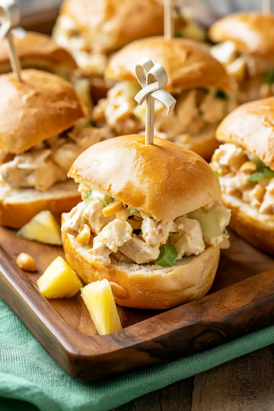 Fluffy Hawaiian Chicken Salad Sliders