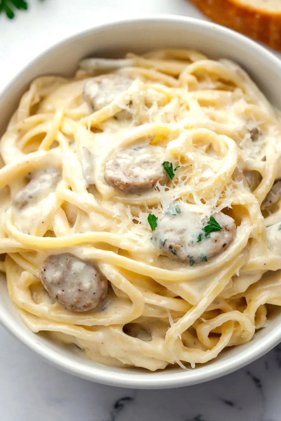 Easy Chicken Sausage Alfredo Pasta