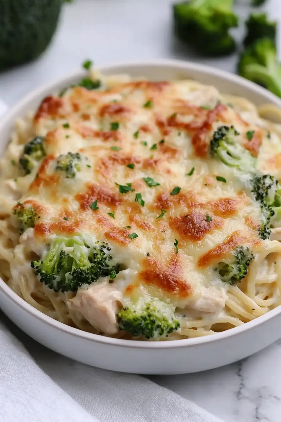 Healthy Chicken and Broccoli Tetrazzini