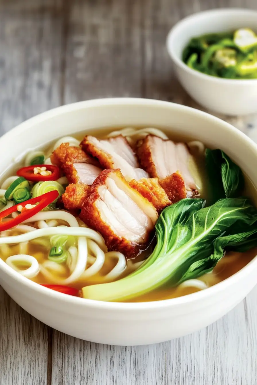 Flavorful Pork Belly Udon Noodle Soup