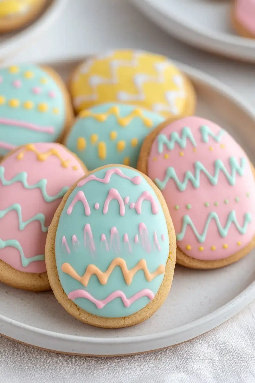 Soft Easter Egg Sugar Cookies with Royal Icing