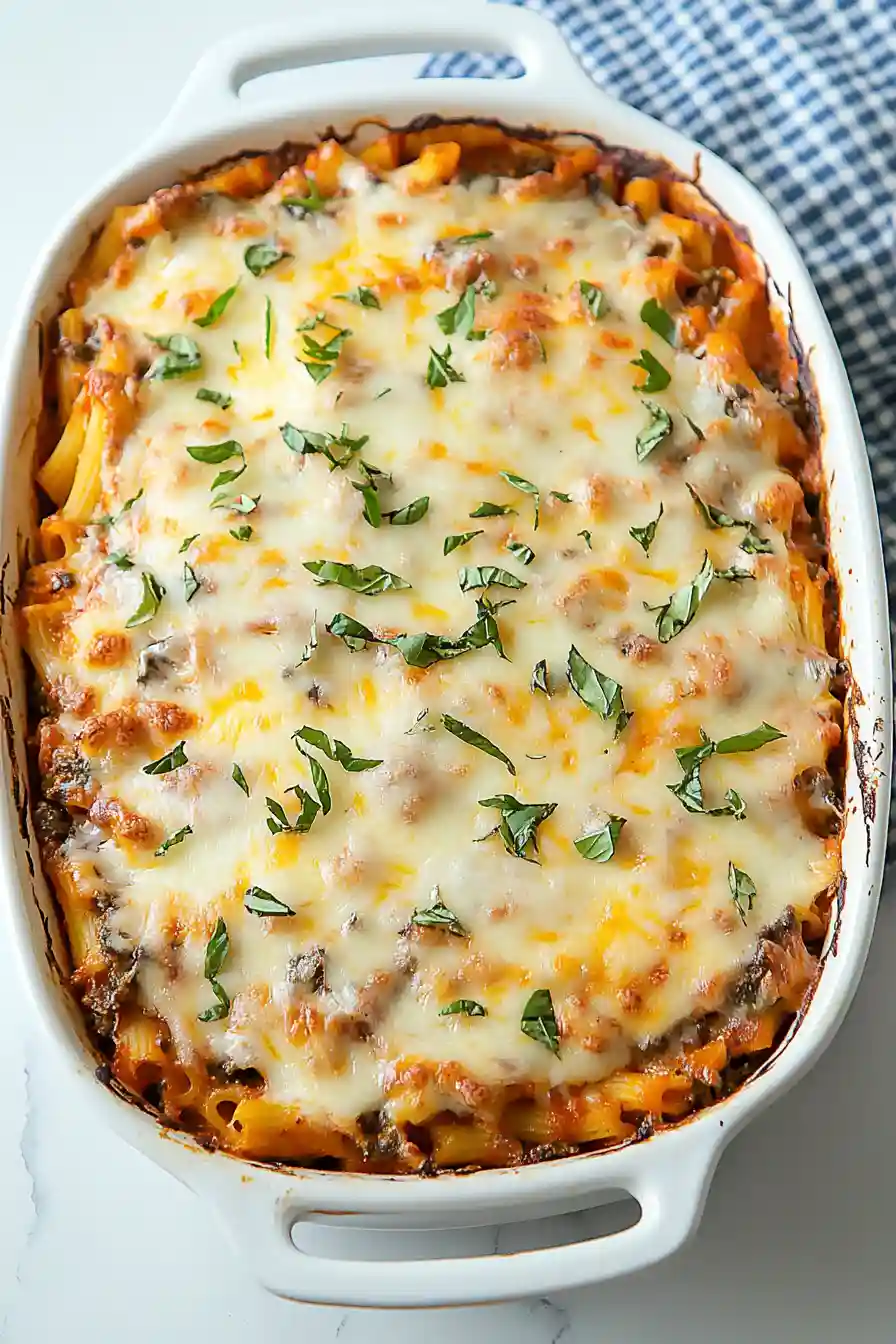 Baked Ziti with Yogurt and Cheese