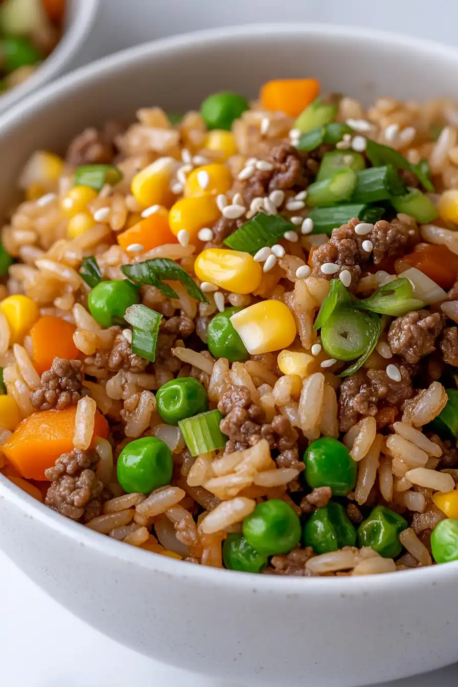 Spicy Ground Venison Fried Rice