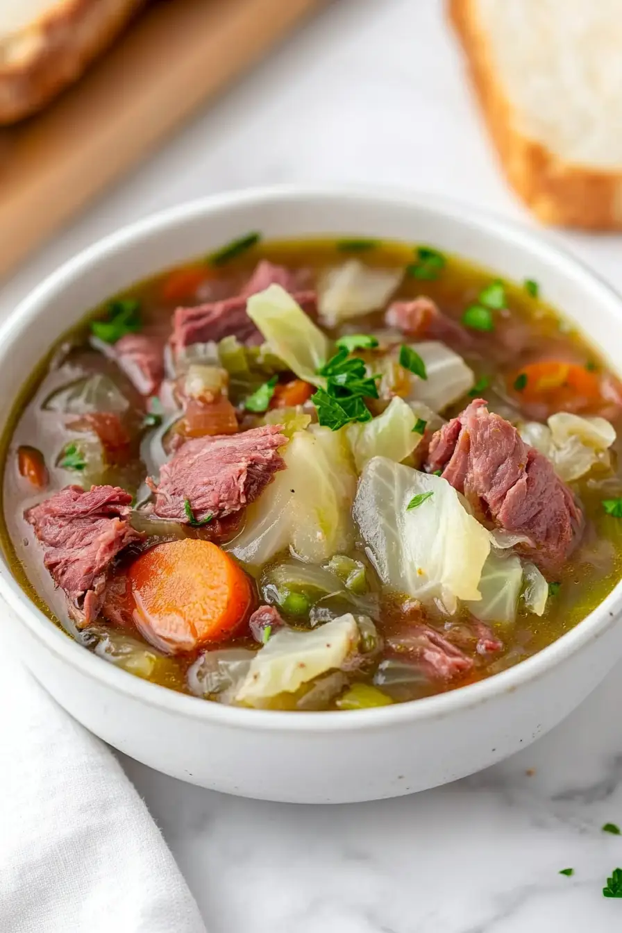 Delicious Corned Beef and Cabbage Soup