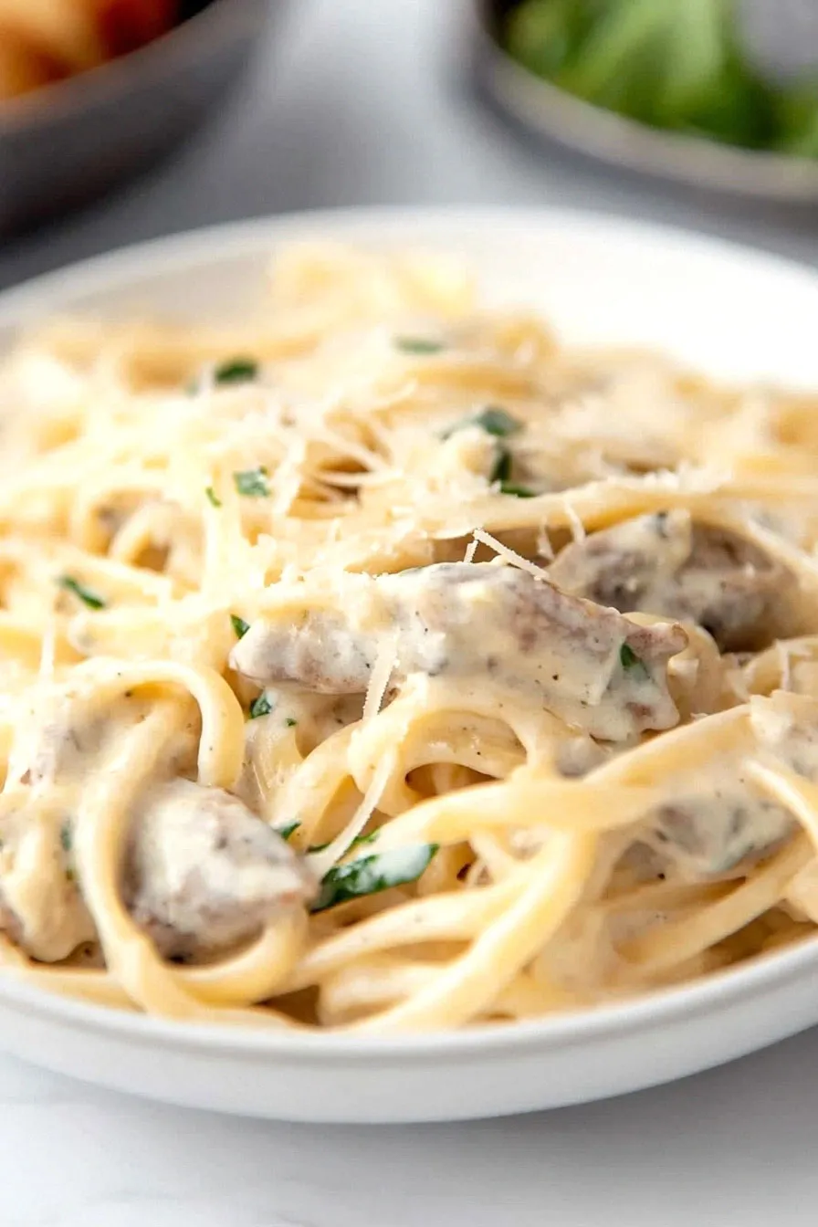 Easy Chicken Sausage Alfredo Pasta