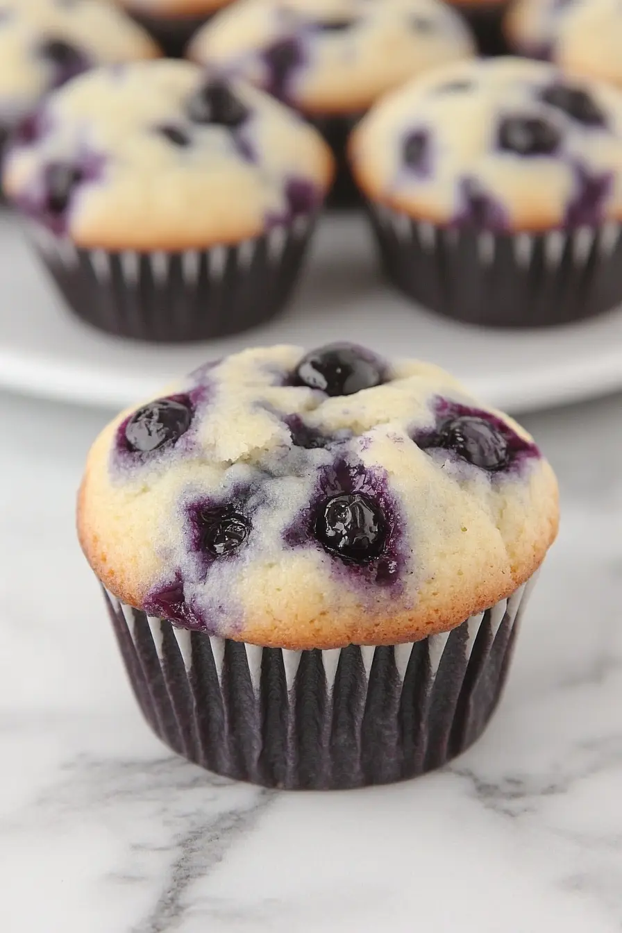 Moist Blueberry Muffins with Frozen Blueberries