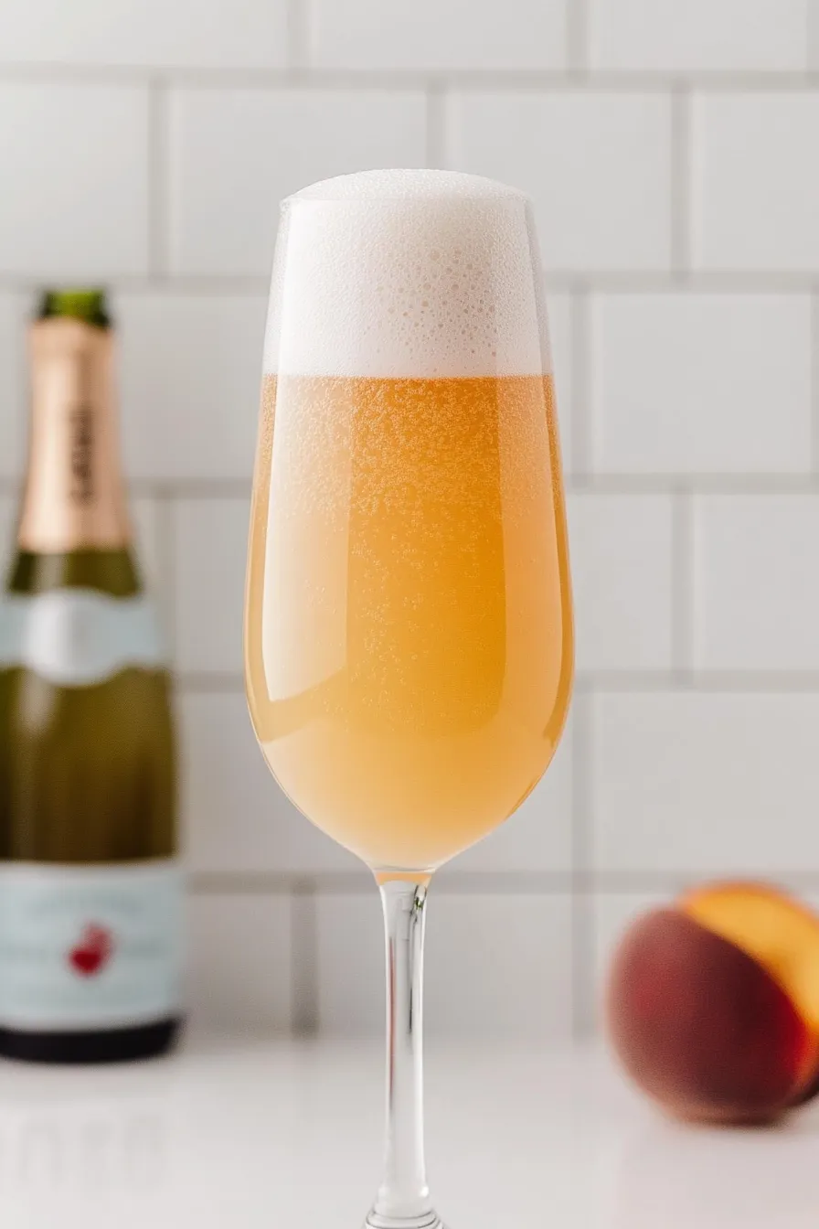 Tasty Peach Bellini Cocktail