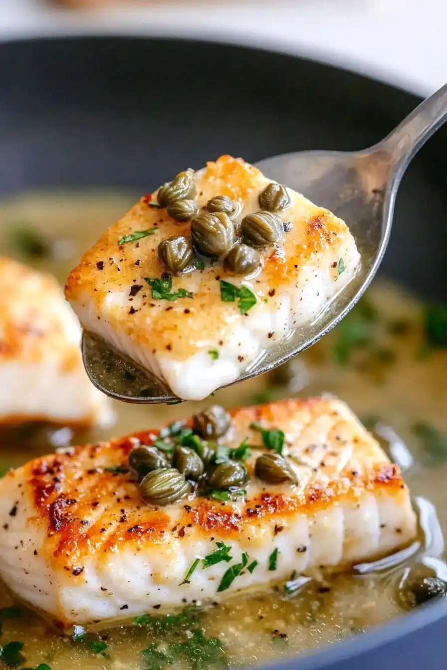 Healthy Halibut Piccata
