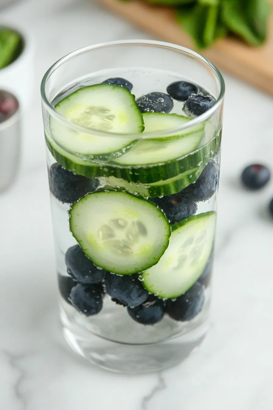 Flavored Cucumber Blueberry Infused Water