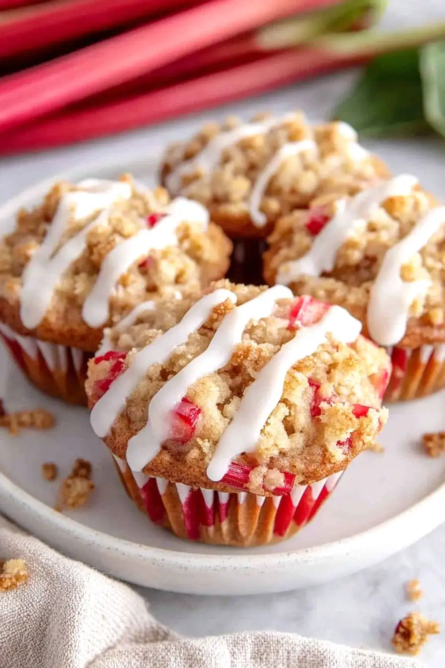 Tasty Rhubarb Streusel Muffins