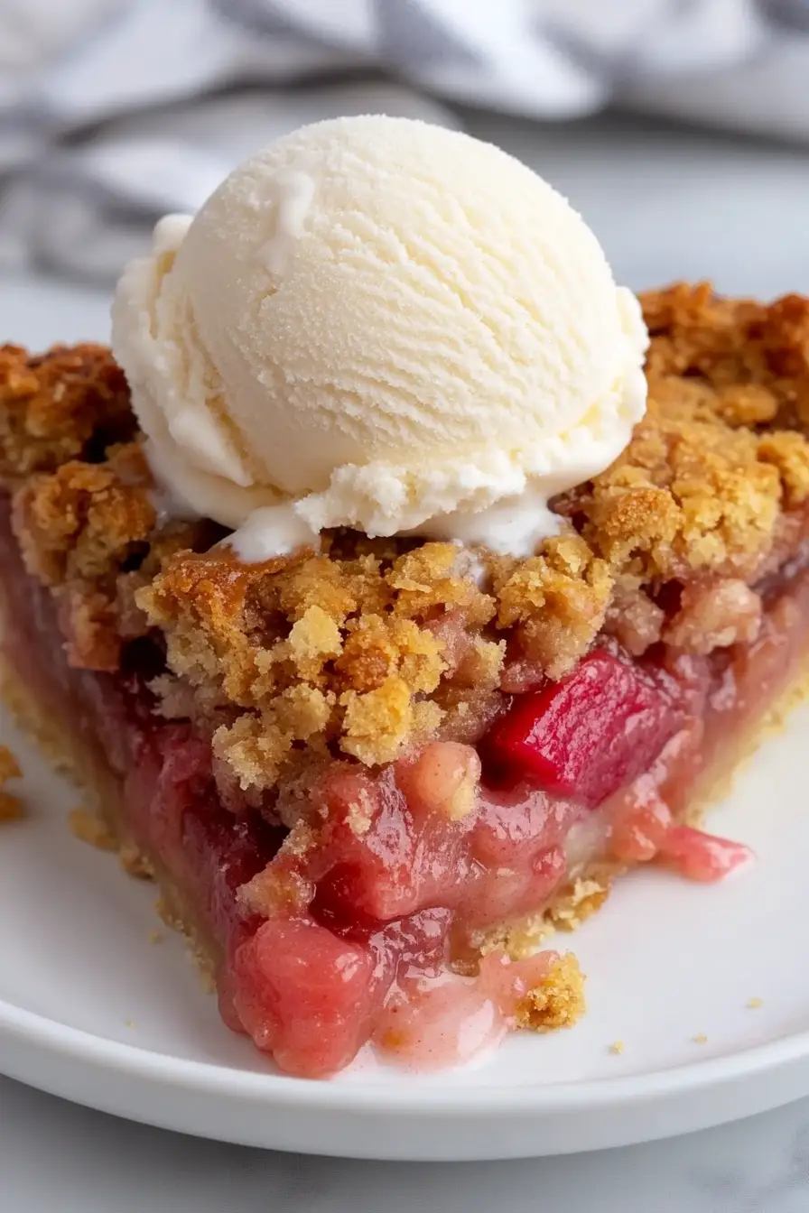 Healthy Rhubarb Crumble Pie