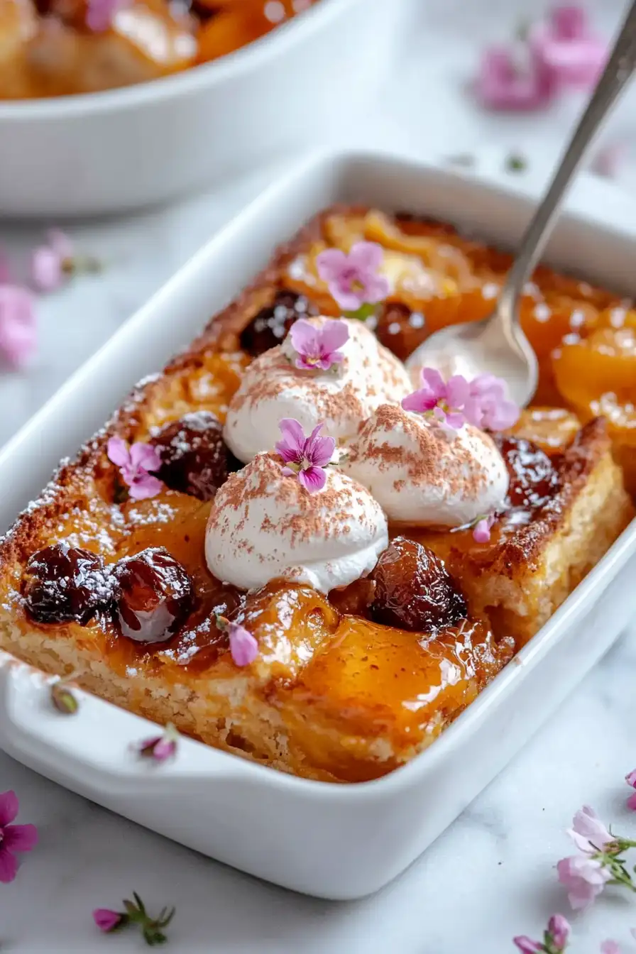 Quick Apricot Bread and Butter Pudding