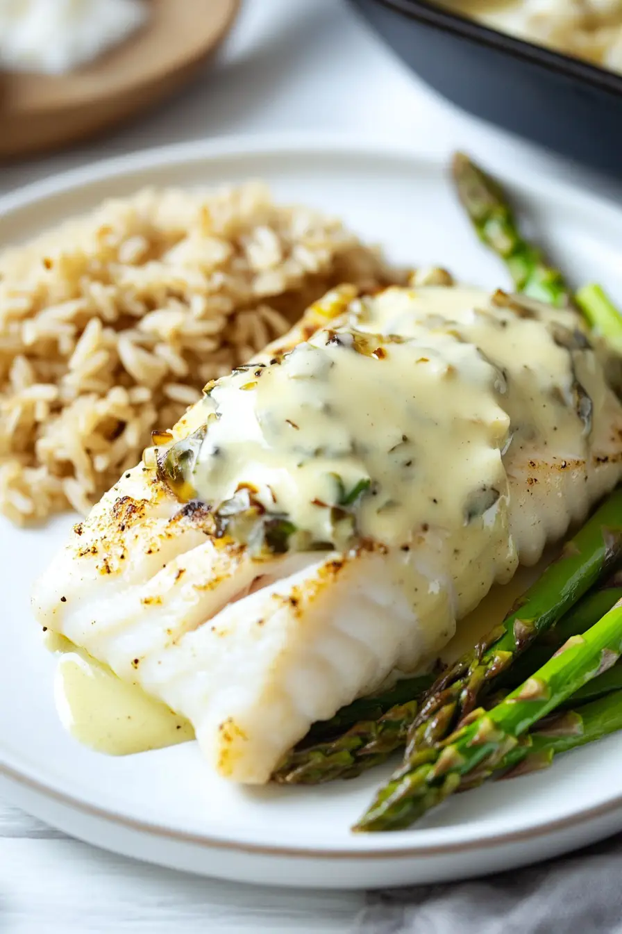 Quick Halibut Oscar