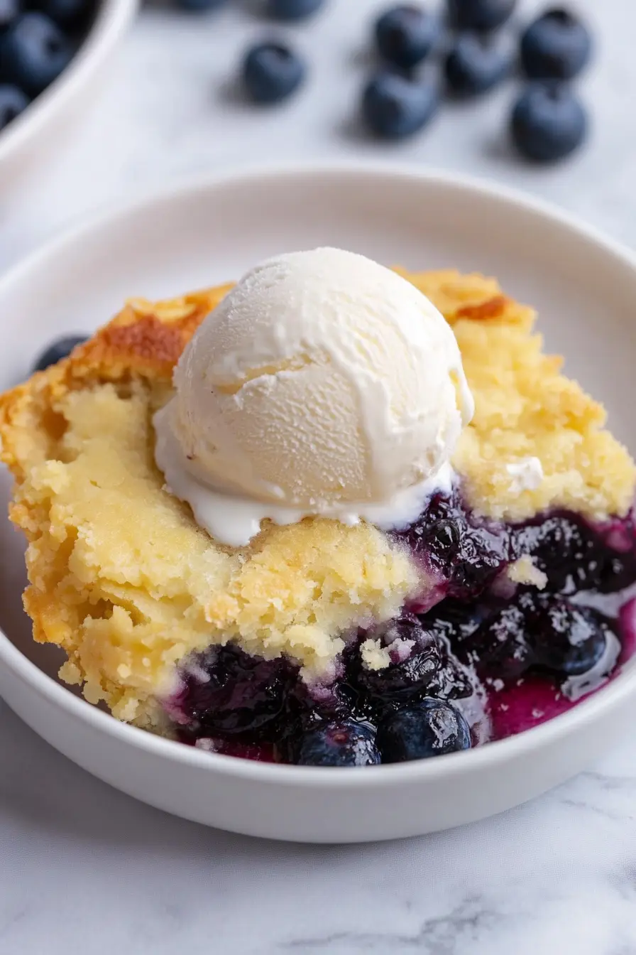Fluffy Easy Blueberry Cobbler with Cake Mix