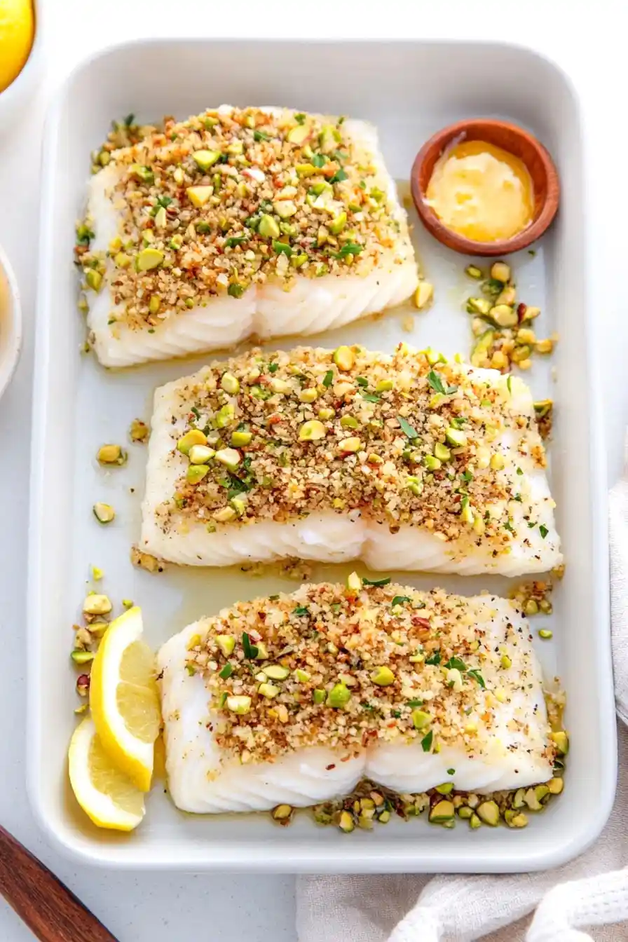 Crunchy Pistachio Crusted Halibut