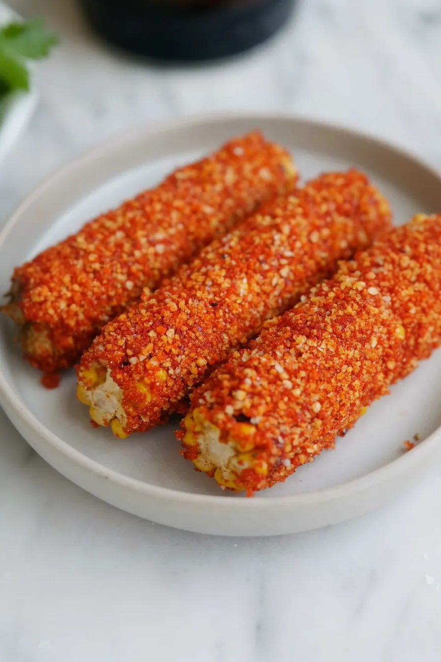 Cheesy Street Corn with Hot Cheetos
