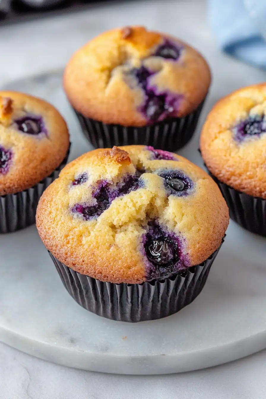 Sweet Greek Yogurt Blueberry Muffins