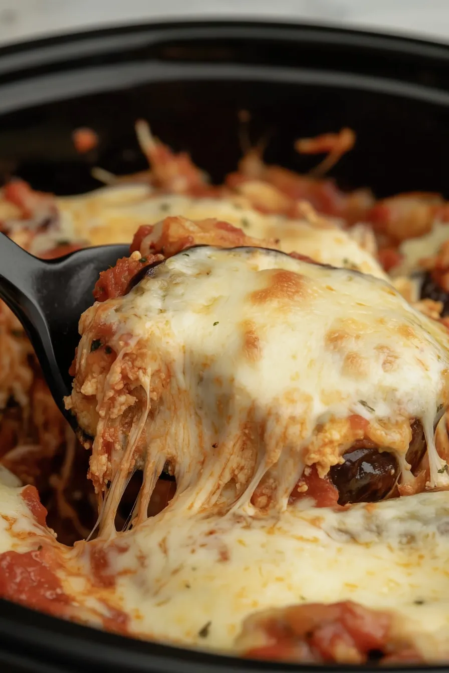 Tasty Slow Cooker Eggplant Parmesan