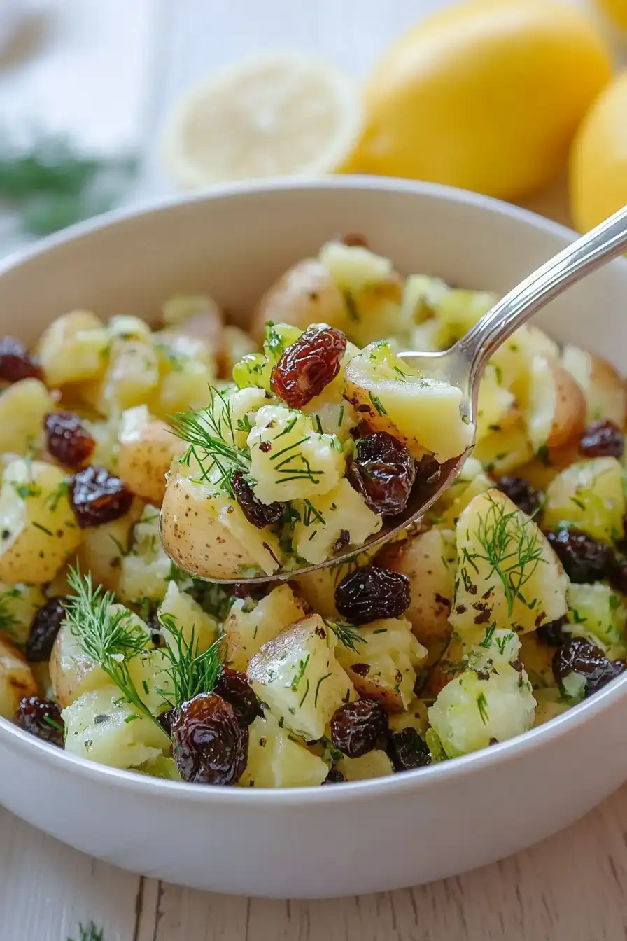 Juicy Potato Salad with Raisins