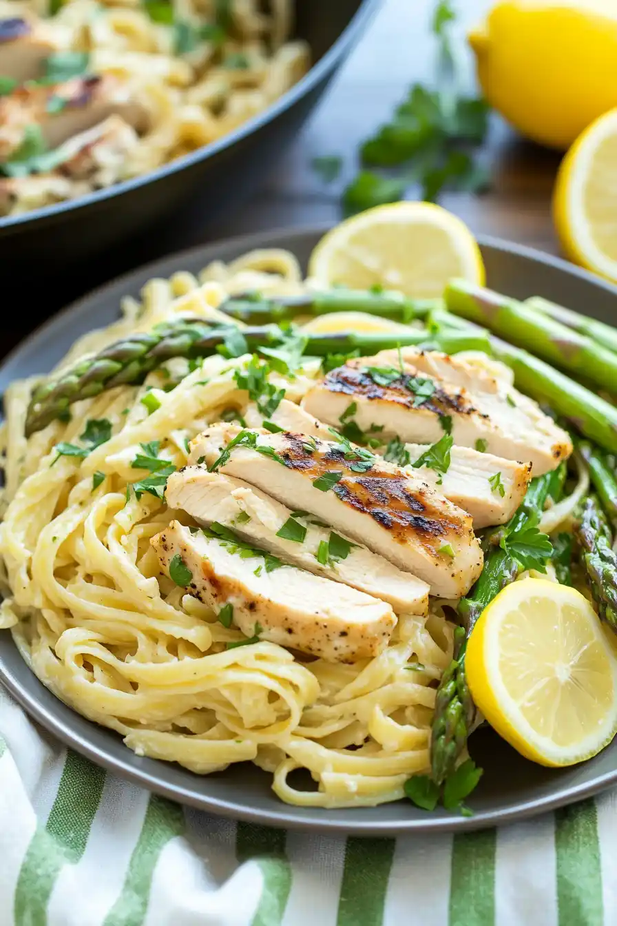 Easy Lemon Asparagus Pasta with Chicken
