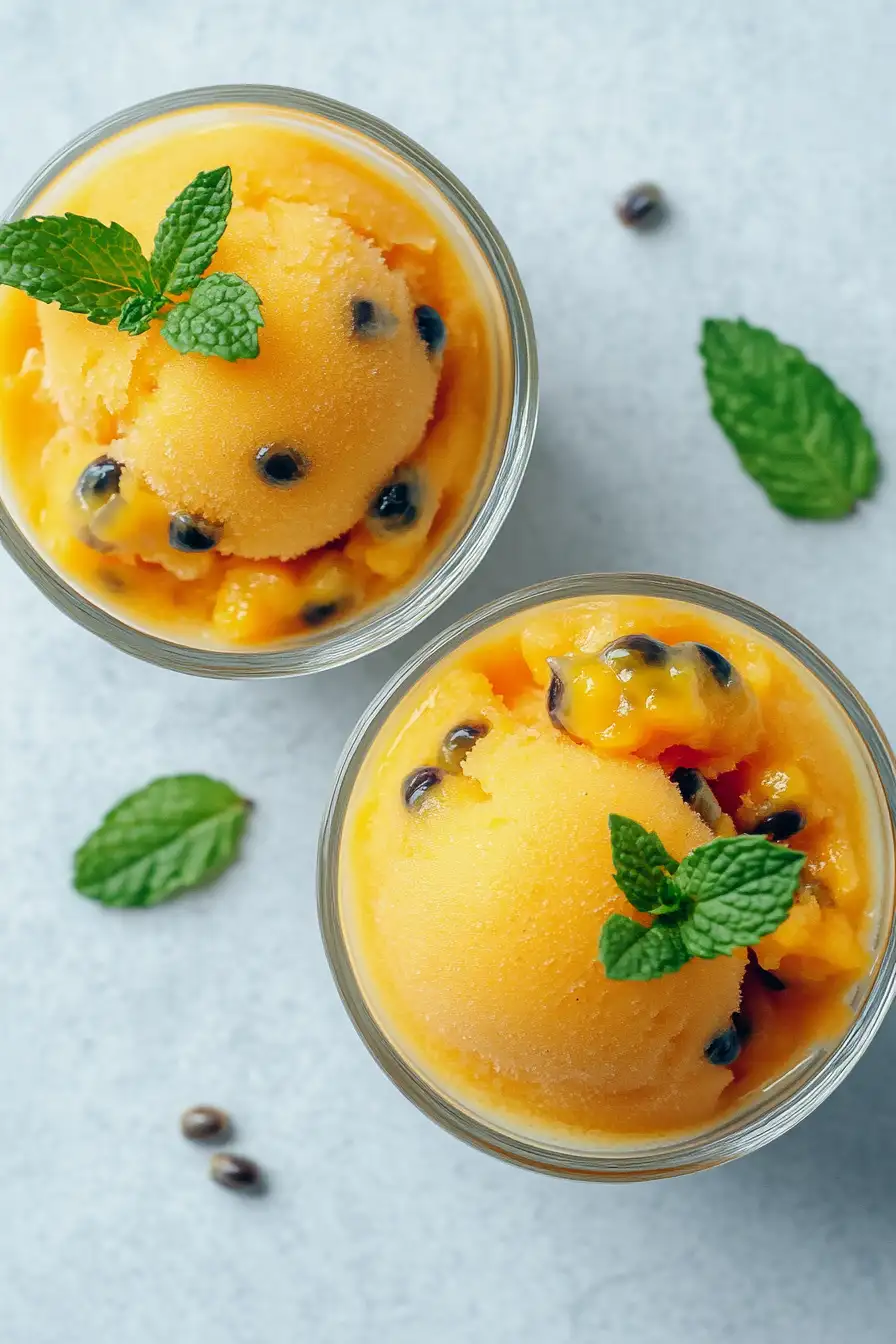 Vegan Mango and Passion Fruit Sorbet