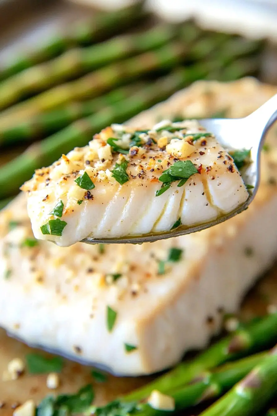 Quick Baked Halibut and Asparagus