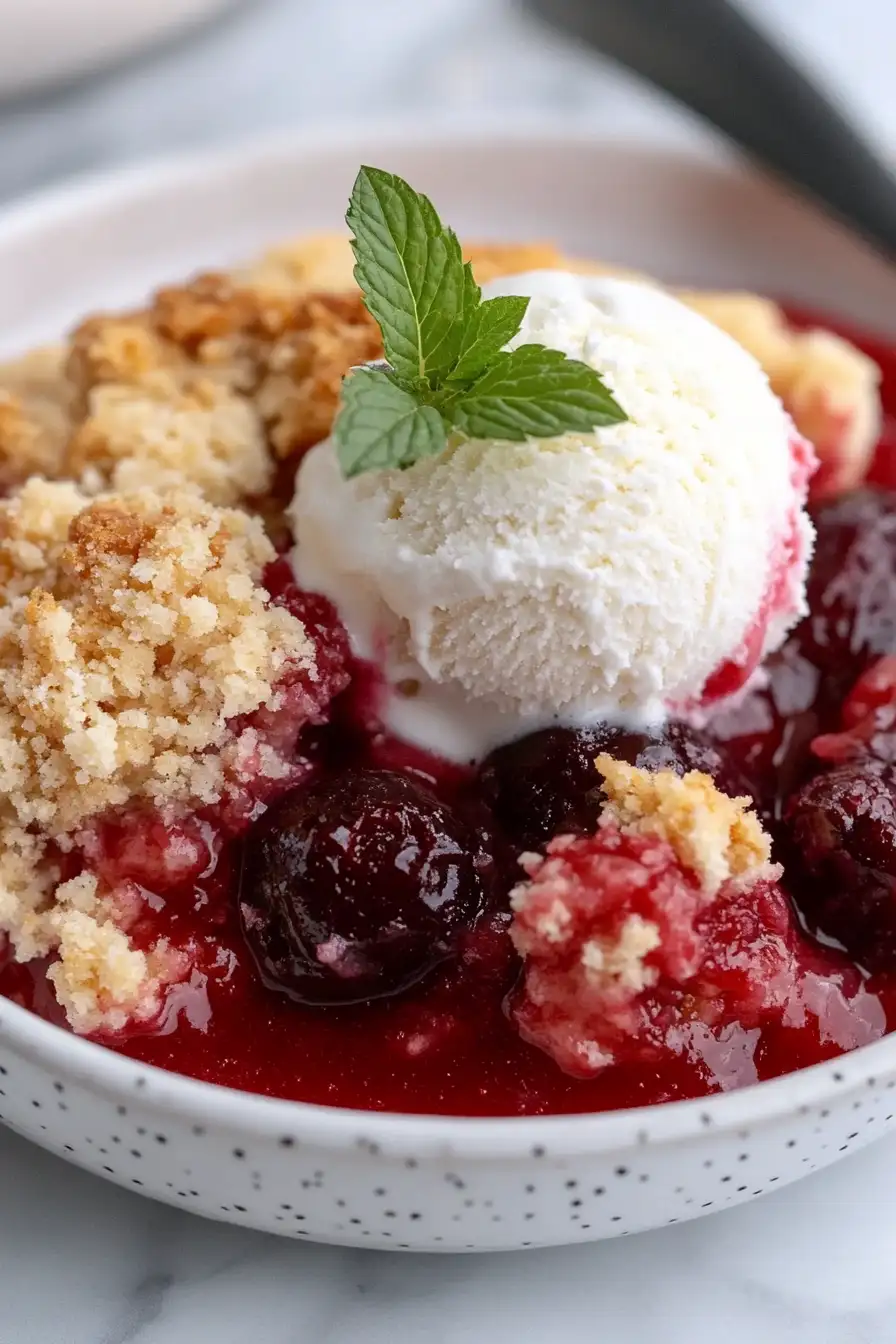 Juicy Cherry Cobbler with Cake Mix