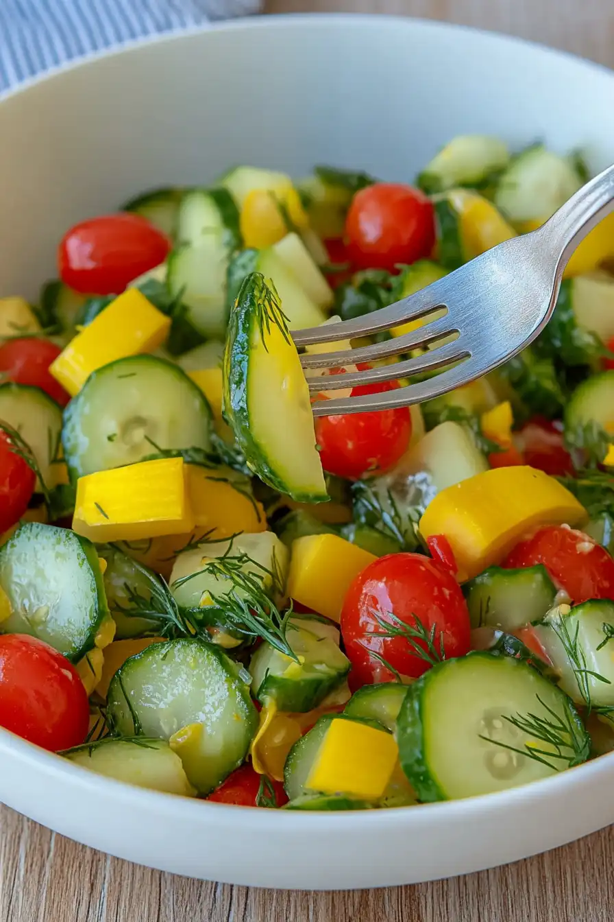 Zesty Cucumber Yellow Squash Salad