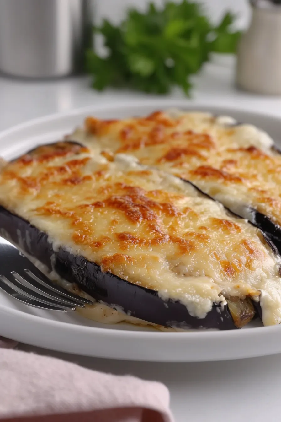 Healthy Eggplant Parmesan No Tomato