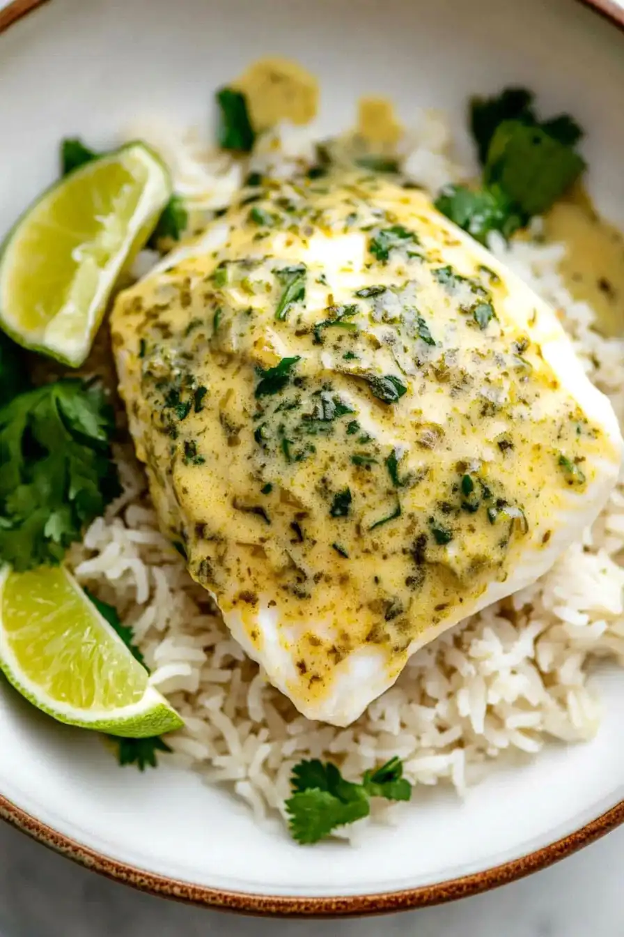 Creamy Halibut Green Curry