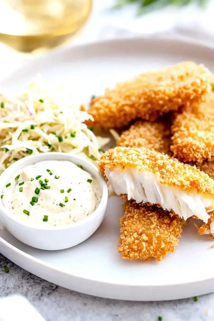 Tasty Baked Halibut Fish Sticks
