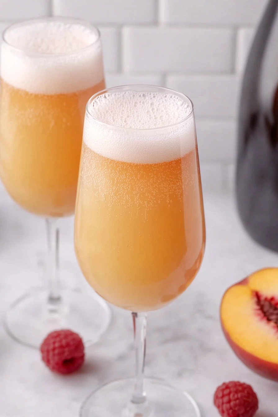 Tasty Peach Bellini Cocktail