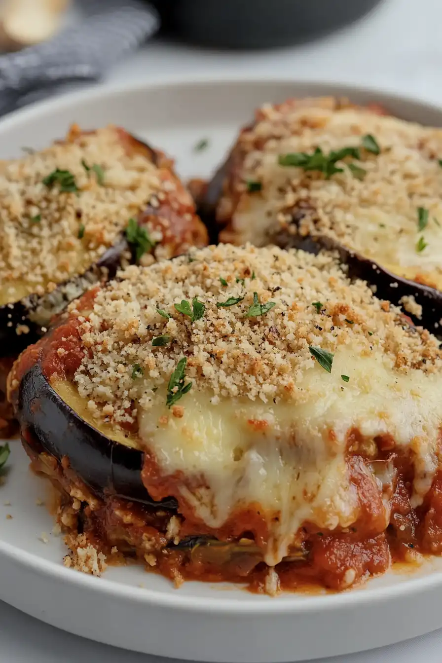 Tasty Slow Cooker Eggplant Parmesan