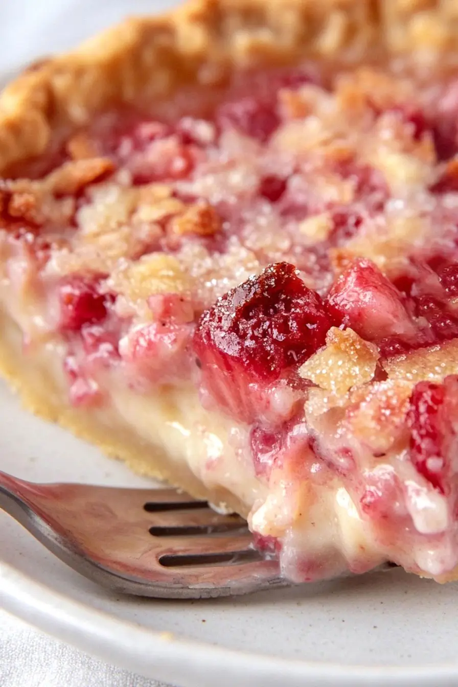 Homemade Strawberry Rhubarb Custard Pie
