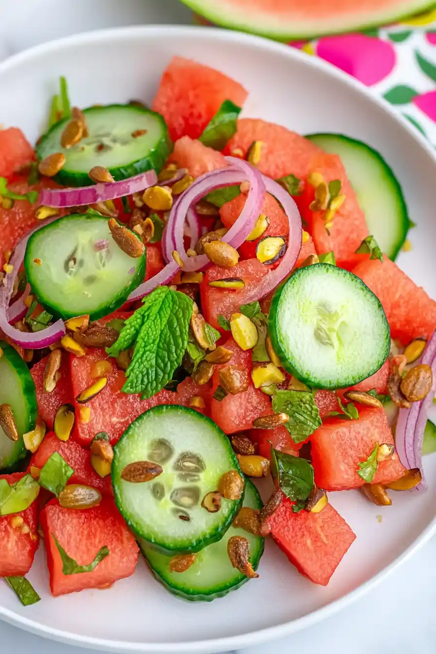 Healthy Mexican Watermelon Cucumber Salad