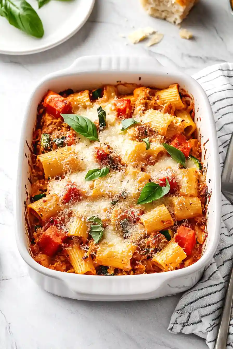 Delicious Tuna Vegetable Pasta Bake