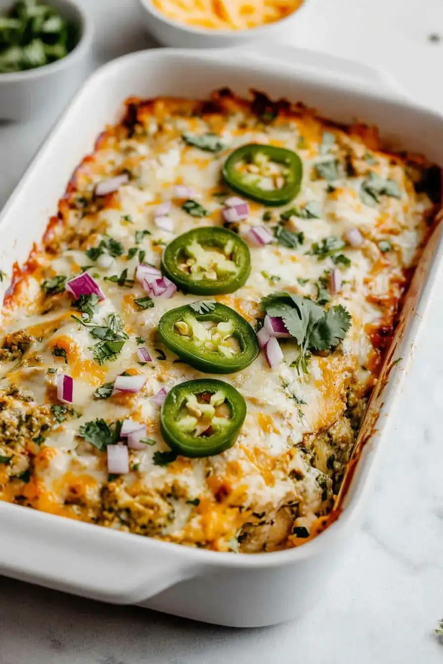 Delicious Salsa Verde Chicken Casserole