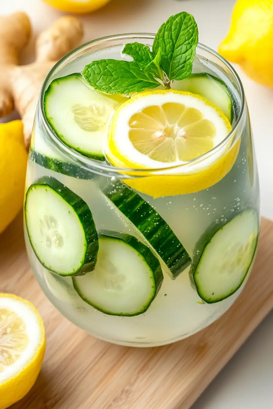 Refreshing Cucumber Lemon Mint Ginger Water