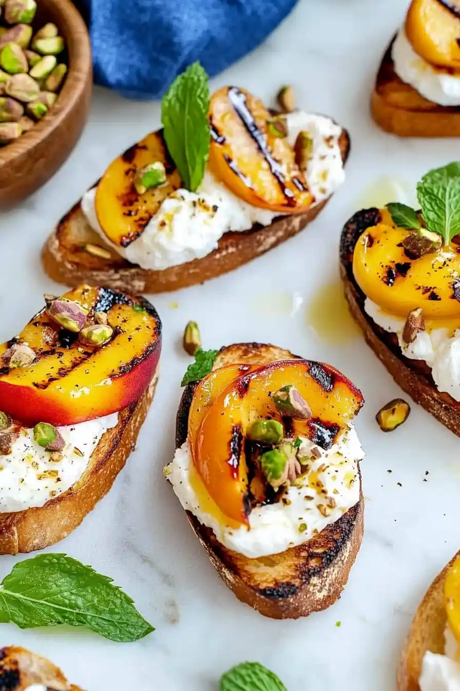 Quick Grilled Peaches with Burrata