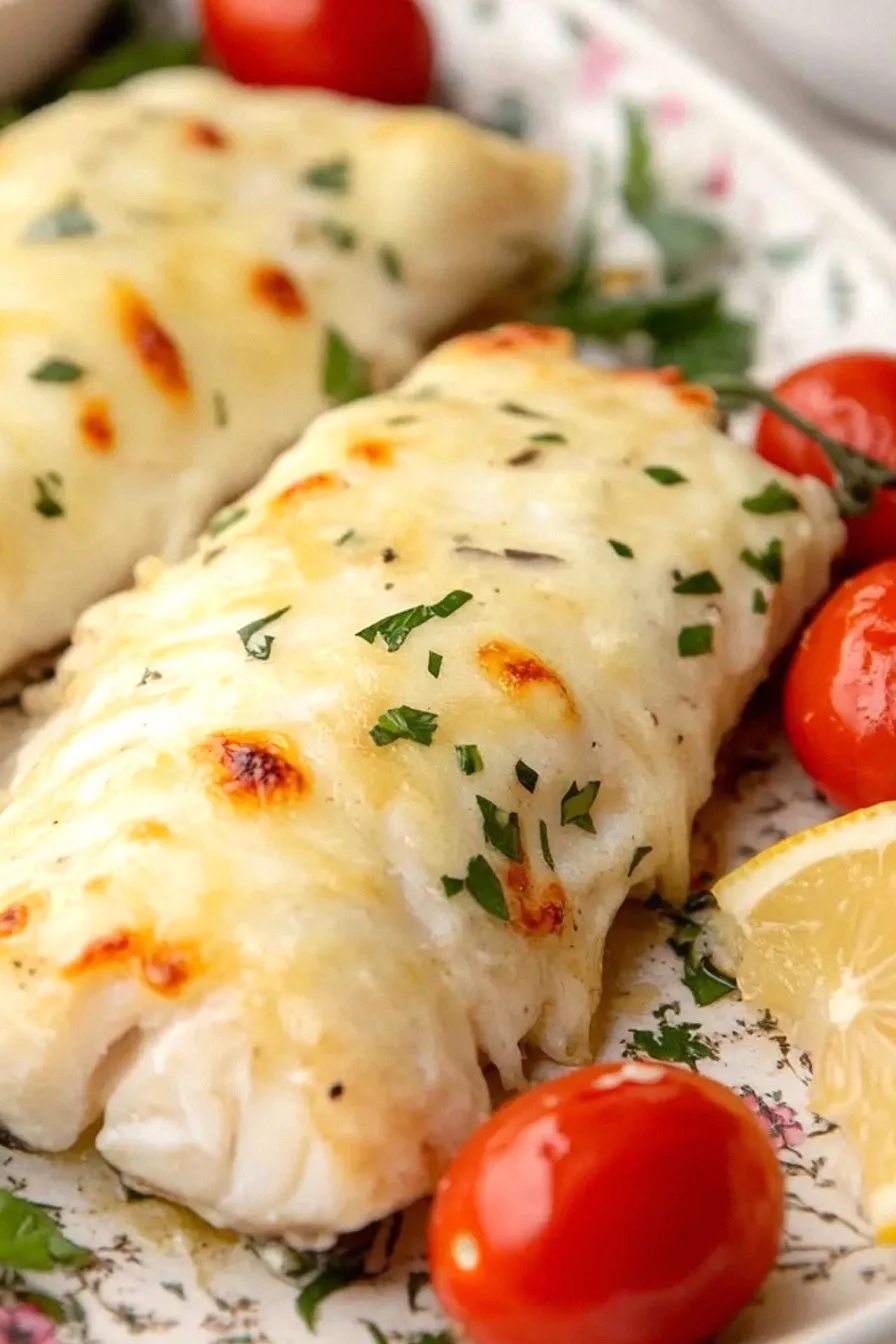 Best Cheesy Baked Halibut