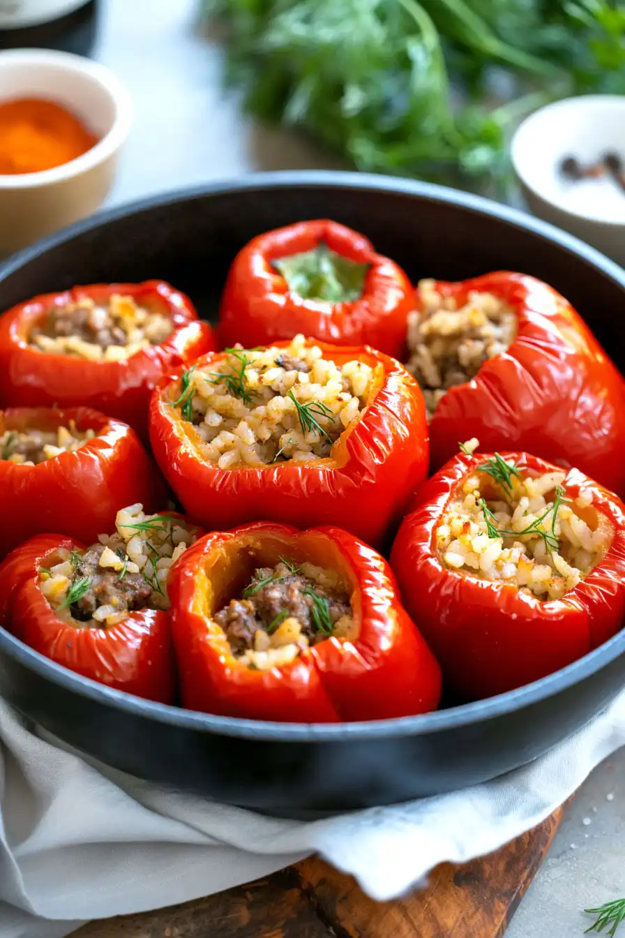 Flavorful Egyptian Stuffed Bell Peppers