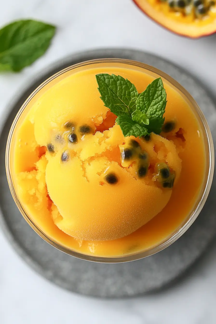 Vegan Mango and Passion Fruit Sorbet