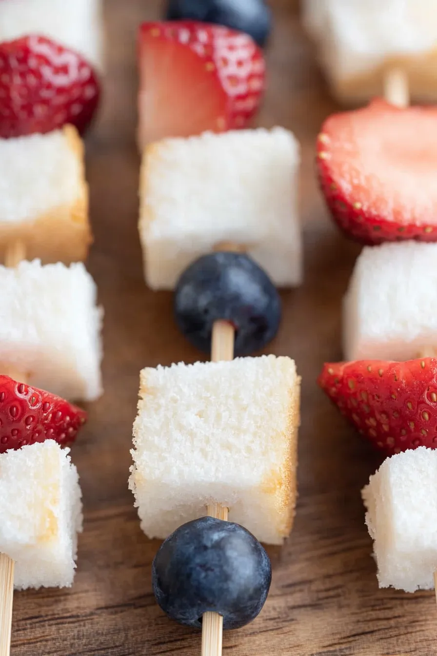 Delicious Angel Food Cake and Fruit Skewers