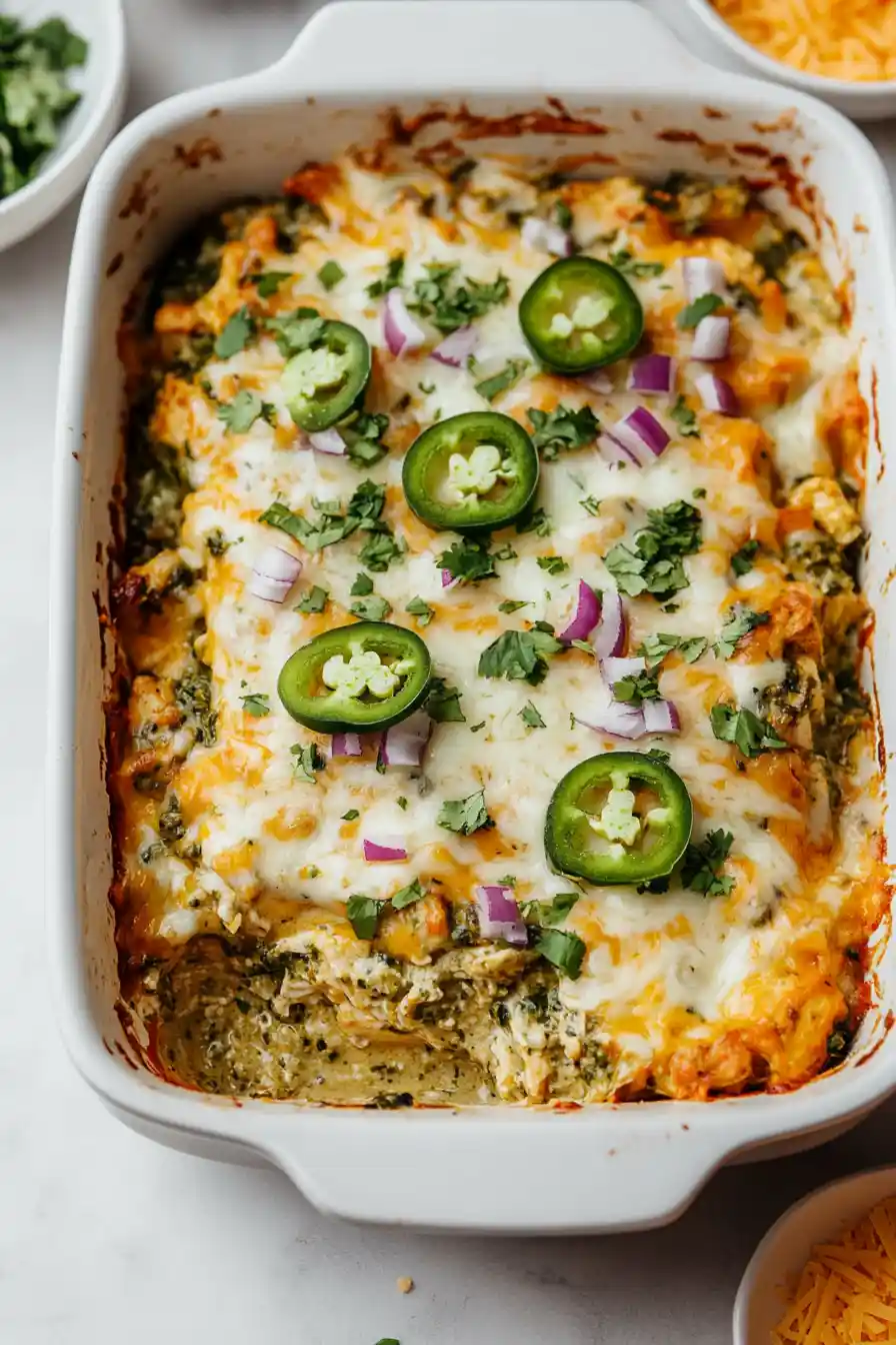 Delicious Salsa Verde Chicken Casserole