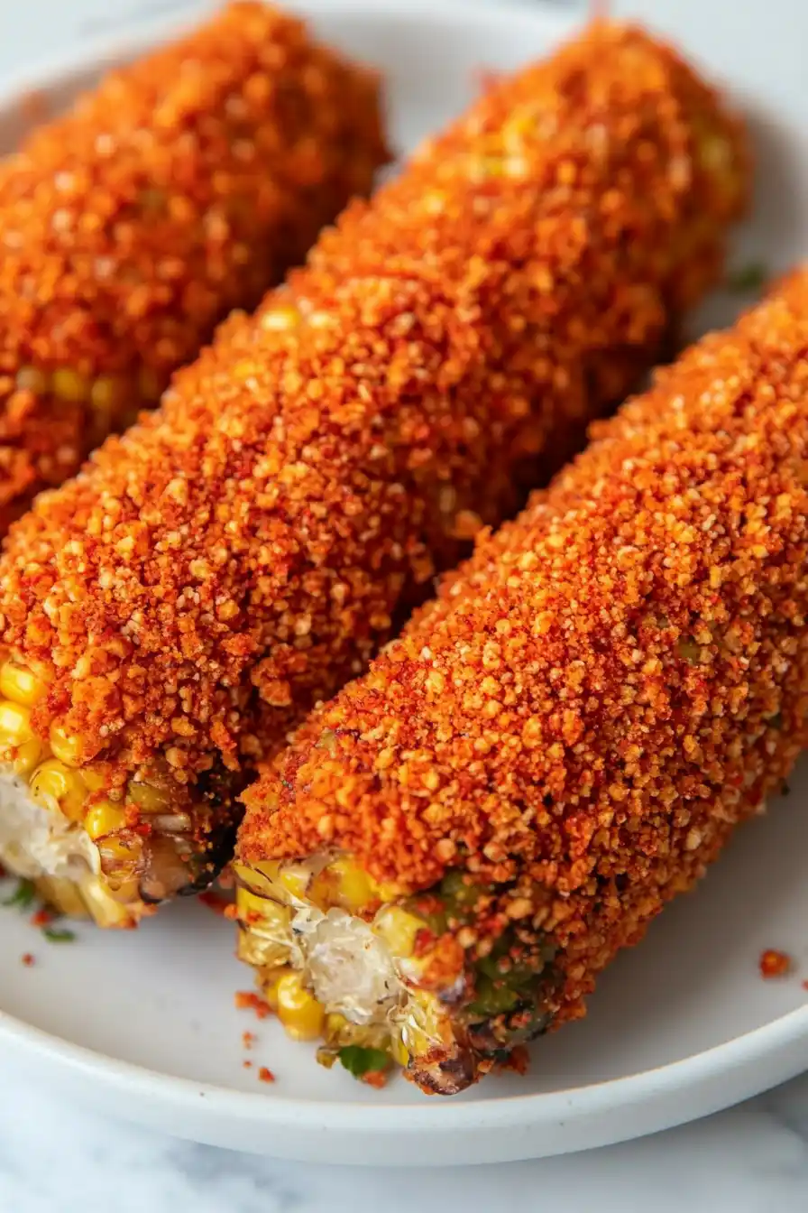Cheesy Street Corn with Hot Cheetos