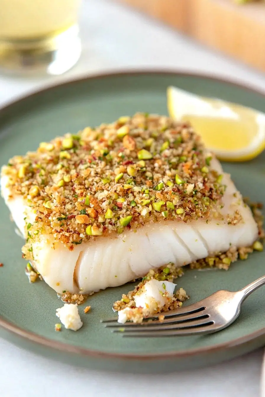 Crunchy Pistachio Crusted Halibut