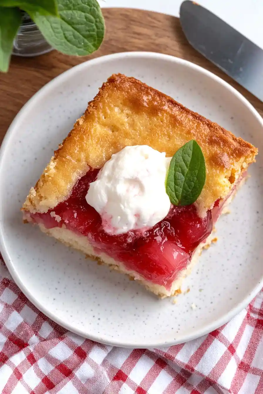 Ultimate Rhubarb Cake with Marshmallows and Jello