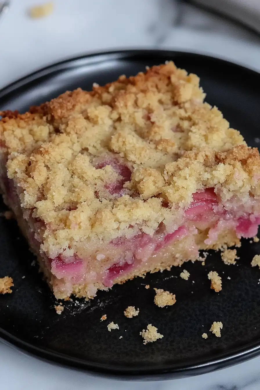 Quick Rhubarb Crumble Cake